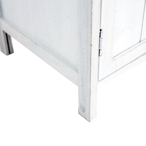 Rebecca Mobili Mobile Bagno 1 Anta 2 cassetti, cassettiera Bianca di Legno, Stile Vintage, per Cucina Ingresso - Misure: 60,5 x 75 x 34 cm (HxLxP) - Art. RE4003 - 8