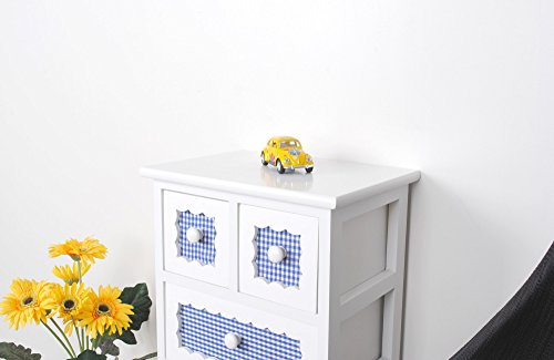 Cassettone/comodino/ – stile: casa di campagna, shabby – bianco – con cassetti e panieri - 5