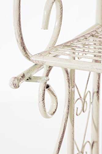 CLP Étagère in Ferro Richiudibile ANTJE – Scaffale Rustico Cucina 4 Ripiani I Scaffale Espositore Shabby Chic I Scaffale Espositore per Piante e Fiori I Scaffale Cucina o Bagno Crema Antico - 8