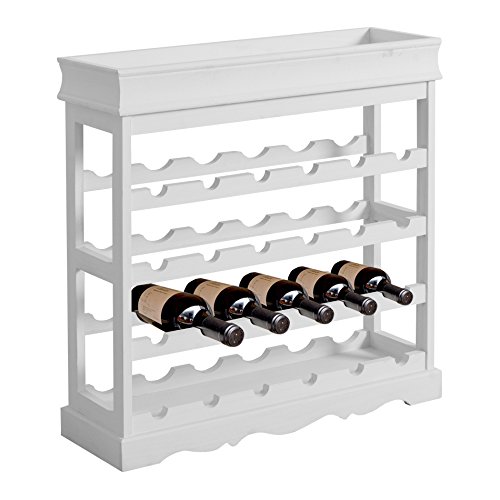 Rebecca Mobili Cantinetta Classica con 24 vani, Mobile portabottiglie Vino, Bianco, Salotto Cucina - Misure: 70 x 70 x 22 cm (HxLxP) - Art. RE4223 - 2