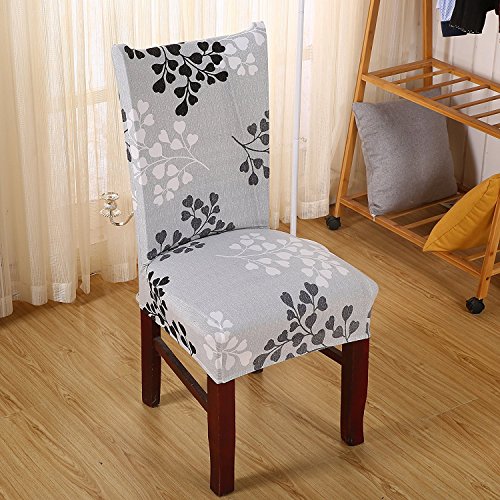 6 x morbido spandex elasticizzato Fit sedie da sala da pranzo con motivo stampato, banchetto sedia sedile Slipcover per Hone party hotel cerimonia di nozze Posate da pasto B - 2