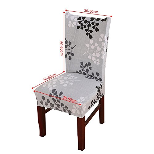 6 x morbido spandex elasticizzato Fit sedie da sala da pranzo con motivo stampato, banchetto sedia sedile Slipcover per Hone party hotel cerimonia di nozze Posate da pasto B - 6