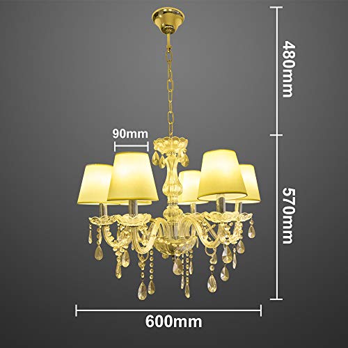 Vingo® Chandeliers cristallo Lampada 6 lampadari in cristallo a braccio 6 Applicabile al soggiorno, sala conferenze, lobby [Classe di efficienza energetica A++] - 7