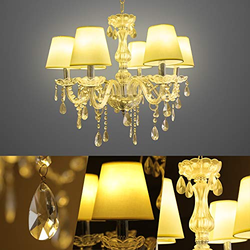 Vingo® Chandeliers cristallo Lampada 6 lampadari in cristallo a braccio 6 Applicabile al soggiorno, sala conferenze, lobby [Classe di efficienza energetica A++] - 8