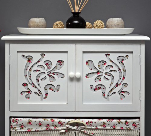 Country House Dresser disimpegno mobiletto del bagno 60 x 73 cm Mensola credenza con legno decorazione intaglio - 6