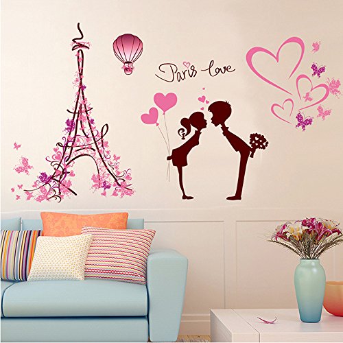 ODJOY-FAN Pittura Impermeabile Decorazione Adesivo da Parete New Flower Fairy Adesivi Fai Te Piccoli Angelo Fata Pareti del Soggiorno della Camera Letto-Parete Removibile Muro Decorazioni - 4
