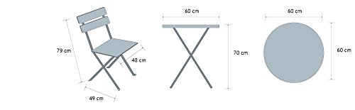 Vanage Collezione Primavera/Estate 2018 Set Balcone, Acciaio, Azzurro, 49 x 41 x 79 cm 3 unità - 6