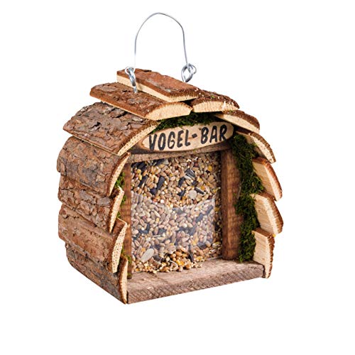 Gardigo Mangiatoia per Uccelli | Stazione per Alimentazione in Legno naturale | Ideale per decorazione giardino - 4