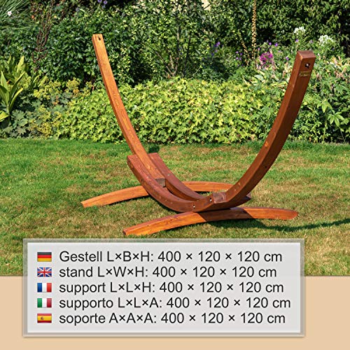 Ampel 24, Madagaskar Telaio Outdoor XL 400 cm | Supporto Amaca in larice Siberiano Resistente alle intemperie | capacità 200 kg - 3