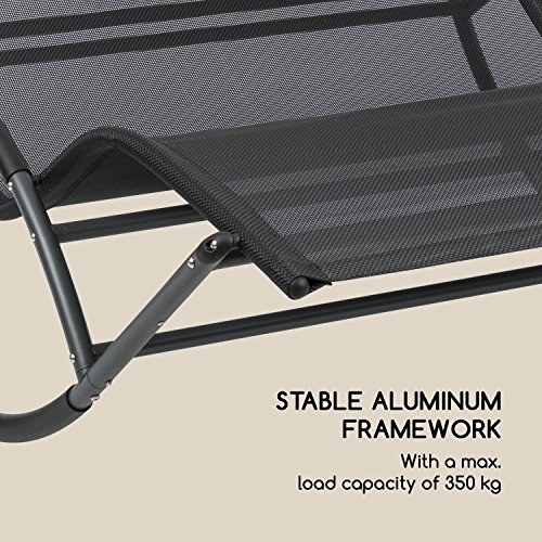 Blumfeldt The Big Easy • Divano da Giardino a Dondolo • Lettino • Ergonomico • Resistente alle intemperie • Tetto Impermeabile • Protezione Raggi UV • Alluminio • Uso Interno o Esterno • Max. 350 kg - 8