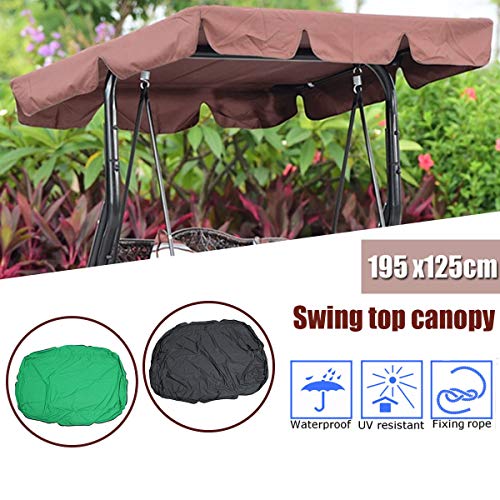 dDanke Dondolo resistente ai raggi UV antipioggia tettuccio sostitutivo per dondolo da giardino, in 3 posti 195 * 125 cm - 5