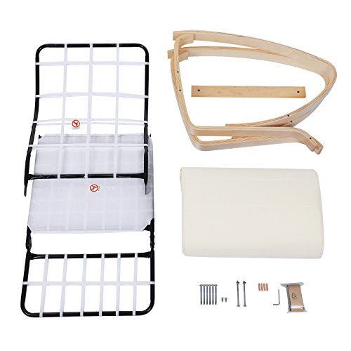 SONGMICS Poltrona Dondolo Sedia a Dondolo con Poggia Gambe di Angolo Regolabile a 5 Gradi Carico Massimo 150 kg Beige LYY10M - 9