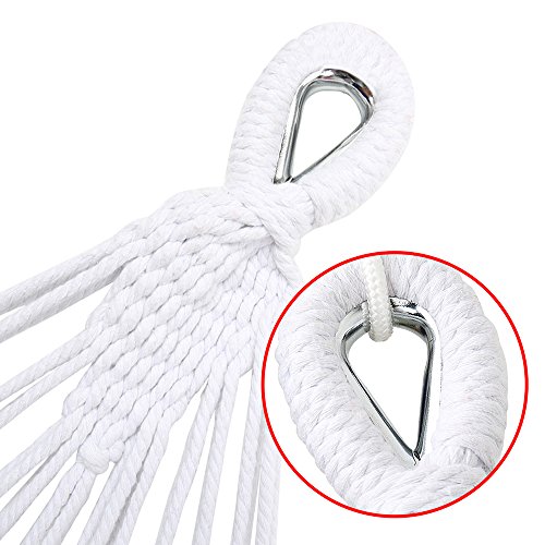Amaca doppia, Vanfree Amaca da Giardino e Campeggio in cotone 220 × 160 cm, Dondoli amaca per 2 Persone, Portata Massima 250kg, Rosa - 3