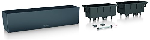 Lechuza Vaso Fioriera in Resina per Piante Balconera, Set Completo - GRIGIO ARDESIO - 2