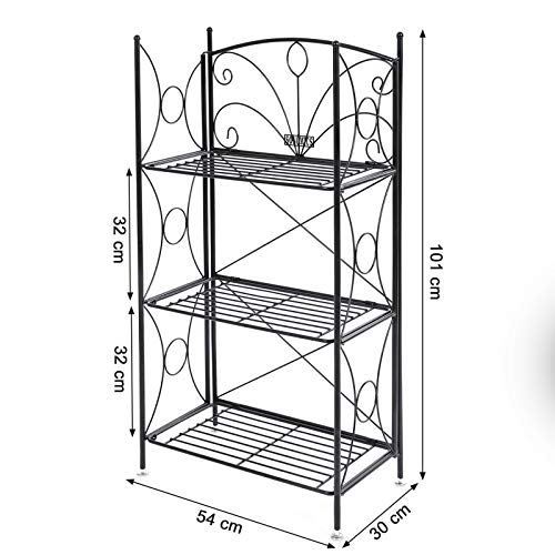 SONGMICS Portafiori 3 Ripiani Decorativa in Ferro Verniciato Fioriere per Balcone Giardino GFS102B - 2