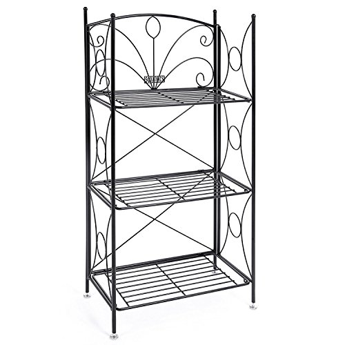 SONGMICS Portafiori 3 Ripiani Decorativa in Ferro Verniciato Fioriere per Balcone Giardino GFS102B - 7