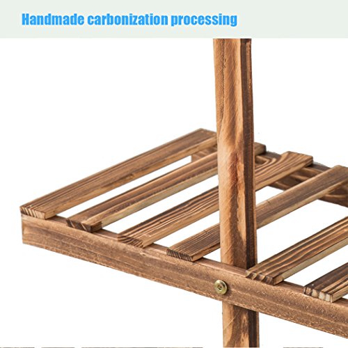 Malayas Scaffale Porta-fiori 6 Ripiani Legno Fioriera Verticale a Scala da Interno 95 cm x 95 cm x 25 cm - 5