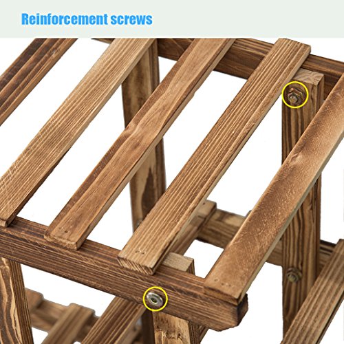 Malayas Scaffale Porta-fiori 6 Ripiani Legno Fioriera Verticale a Scala da Interno 95 cm x 95 cm x 25 cm - 8