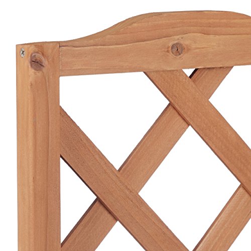 Relaxdays 10022924_59 Fioriera con Grigliato in Legno da Giardino Vaso per Piante Rampicanti 25 L con Griglia 150 cm Resistente Naturale - 4