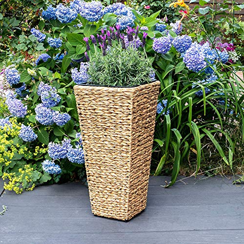 Park Alley Vaso per Fiori in Plastica Effetto Vimini - Fioriera per Esterni ed Interni - Arredo Moderno ed Elegamente per Giardino, Terrazza o Salotto - Beige - 5