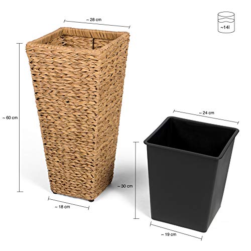 Park Alley Vaso per Fiori in Plastica Effetto Vimini - Fioriera per Esterni ed Interni - Arredo Moderno ed Elegamente per Giardino, Terrazza o Salotto - Beige - 7