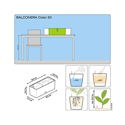 Lechuza 4008789156709 Balconera Color Bianco Set Cm. 50 Vaso da Esterno in Plastica, Unica - 4