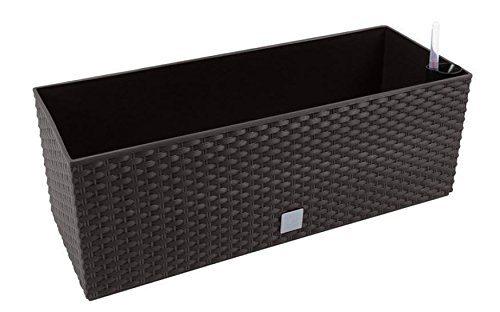 Fioriera vaso per piante con sistema d'irrigazione RATO CASE simil rattan 17Lt colore: marrone grigiastro - 2