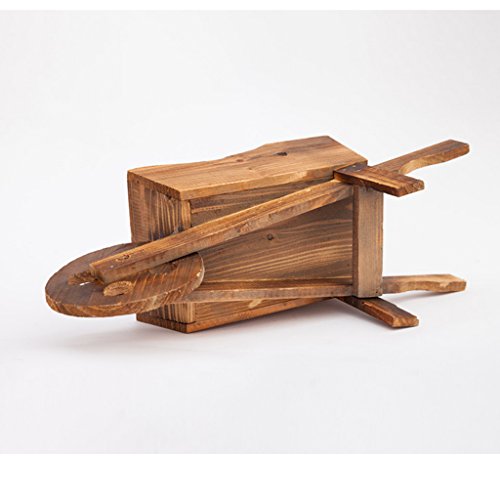 Sharplace 1pz Fioriera Legno A Carriola Manuale 45x16x20cm Decor Giardino Esterna - 8