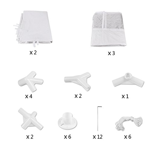 Sekey 3 x 6 m Gazebo Impermeabile con pareti Laterali/Gambe Regolabili, per Giardino/Festa/Matrimonio/Picnic, UV30 +,Bianca - 6