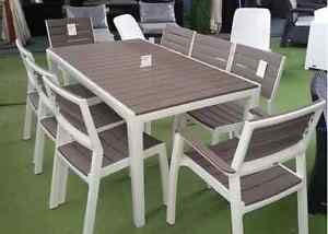 Set tavolo e 6 poltrone HARMONY in resina KETER con stampo finto legno - 3