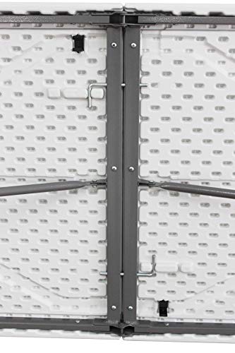 Todeco - Tavolo Portatile Pieghevole, Tavolo Trasportabile - Materiale: HDPE - Carico massimo: 100 kg - 180 x 76 cm, Bianco, Pieghevole a metà - 6