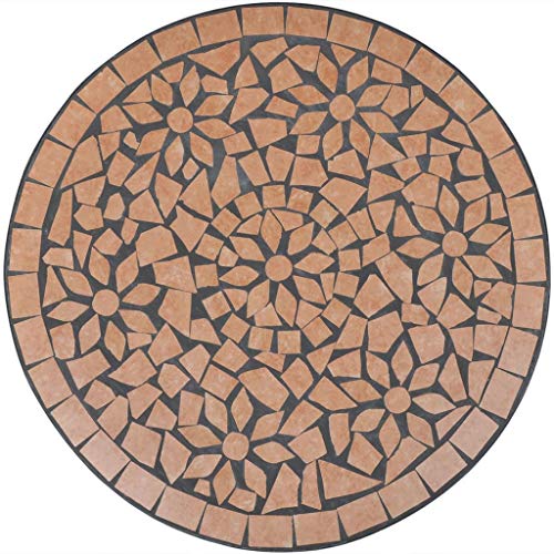 Festnight Set da Bistrò con Tavolo Rotondo e 2 Sedie Pieghevoli in Metallo con Mosaico,Set Tavolo e Sedie da Giardino Esterno in Metallo,Set Tavolo e Sedie da Balcone in Metallo - 7