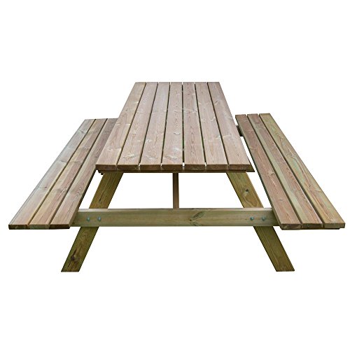 Tavolo picnic 180x120xH70 legno robusto + panche seduta arredo giardino BD-46068 - 2