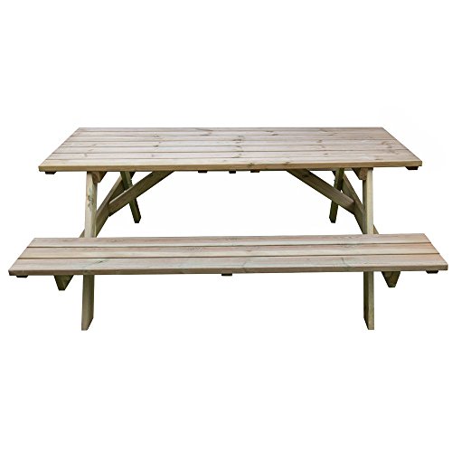 Tavolo picnic 180x120xH70 legno robusto + panche seduta arredo giardino BD-46068 - 3