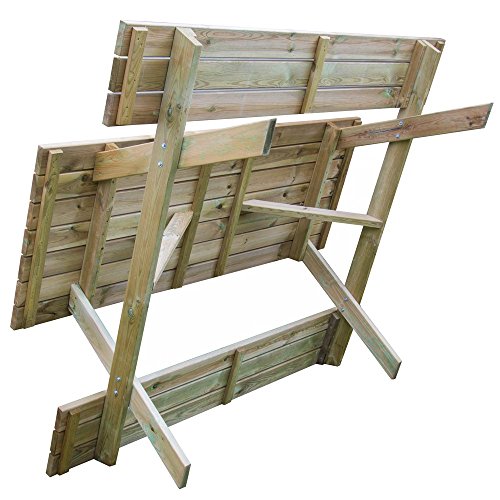 Tavolo picnic 180x120xH70 legno robusto + panche seduta arredo giardino BD-46068 - 4