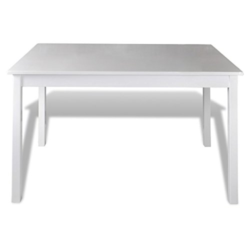 vidaXL Set da Pranzo per Giardino in Legno Bianco Tavolo e Sedie per Esterno - 3