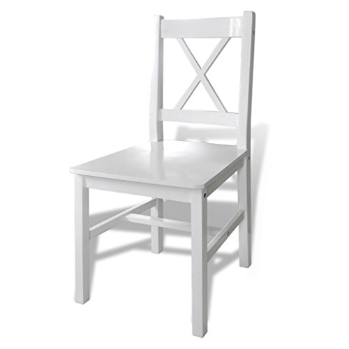 vidaXL Set da Pranzo per Giardino in Legno Bianco Tavolo e Sedie per Esterno - 4