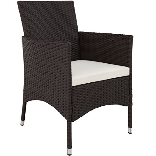 TecTake SET DI MOBILI DA GIARDINO POLI RATTAN ARREDAMENTO SET 8 SEDIE + TAVOLO - disponibile in diversi colori - (Marrone | no. 402039) - 4