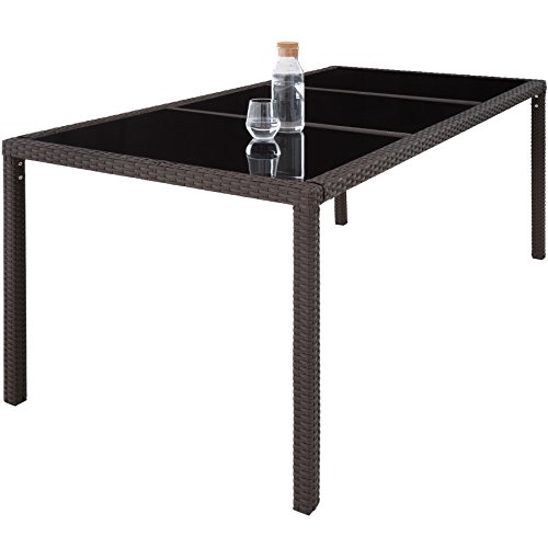 TecTake SET DI MOBILI DA GIARDINO POLI RATTAN ARREDAMENTO SET 8 SEDIE + TAVOLO - disponibile in diversi colori - (Marrone | no. 402039) - 5