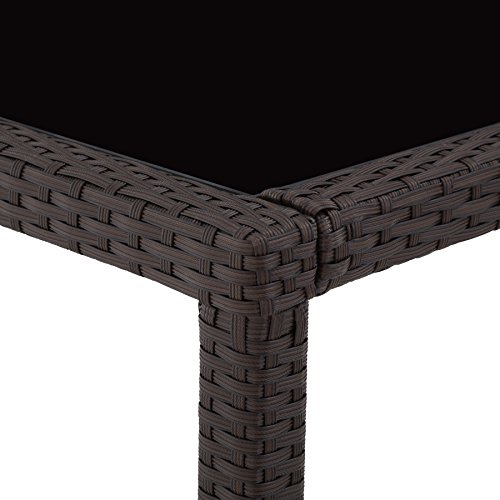TecTake SET DI MOBILI DA GIARDINO POLI RATTAN ARREDAMENTO SET 8 SEDIE + TAVOLO - disponibile in diversi colori - (Marrone | no. 402039) - 6