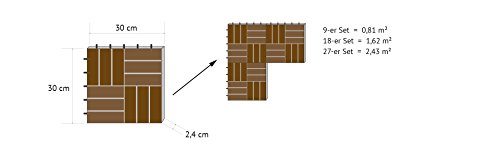 Vanage Edge Set Mattonella, Legno, Marrone, 27, unità - 7