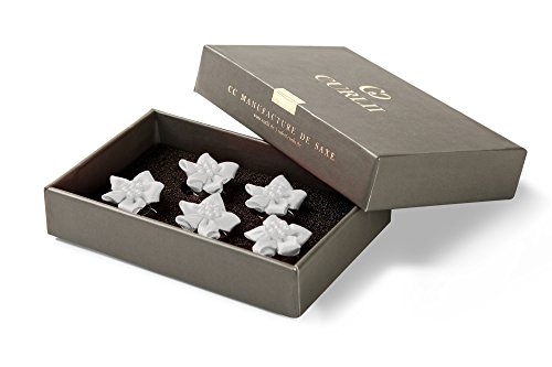 CURLII 5 fiori con spirale - Gioielli per capelli da sposa - Edizione antica - Bianco - 5