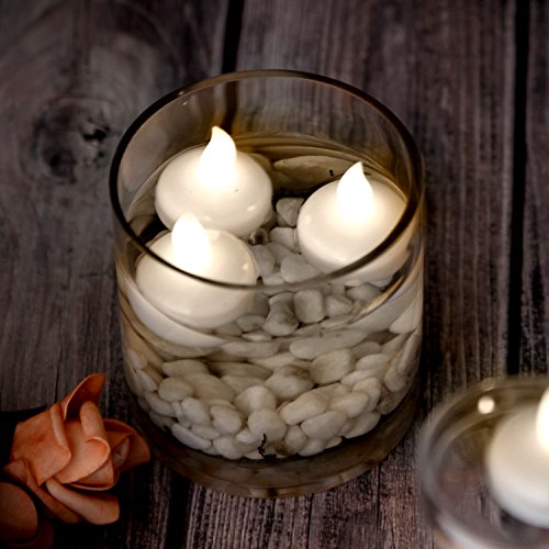 AGPtek 12 LED Candele galleggianti impermeabile Party floreale decorazione di nozze senza fiamma candela bianco caldo - 4