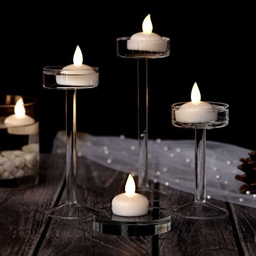AGPtek 12 LED Candele galleggianti impermeabile Party floreale decorazione di nozze senza fiamma candela bianco caldo - 5
