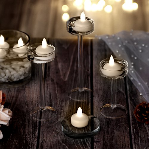 AGPtek 12 LED Candele galleggianti impermeabile Party floreale decorazione di nozze senza fiamma candela bianco caldo - 6