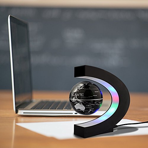 C levitazione magnetica LED Rotating Globe World Map sfera galleggiante Globe Decorazione Della Casa Regali Compleanno Imparare l'istruzione Insegnamento Ufficio - 2