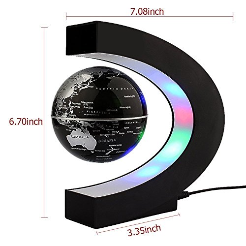 C levitazione magnetica LED Rotating Globe World Map sfera galleggiante Globe Decorazione Della Casa Regali Compleanno Imparare l'istruzione Insegnamento Ufficio - 4