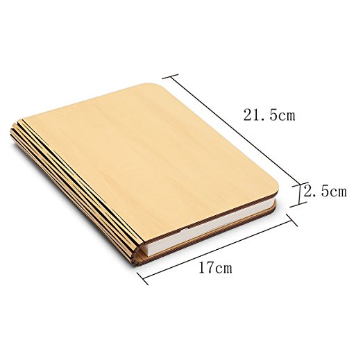 Lampada da tavolo a libro pieghevole in legno, batterie ricaricabili al litio ricaricabili da 2500 mAh USB ricaricabile da tavolo Lampada da tavolo per arredo, nuovo regalo di compleanno per donna - 2