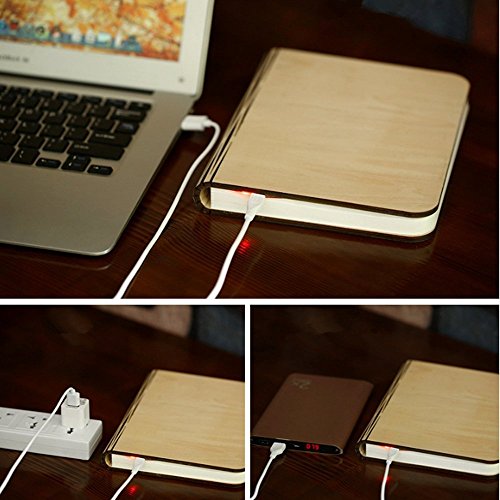 Lampada da tavolo a libro pieghevole in legno, batterie ricaricabili al litio ricaricabili da 2500 mAh USB ricaricabile da tavolo Lampada da tavolo per arredo, nuovo regalo di compleanno per donna - 3