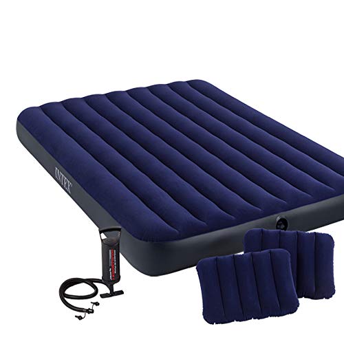 Intex 68765E Materasso Matrimoniale con Pompa Manuale, 152 x 203 x 22 cm, Blu - 2